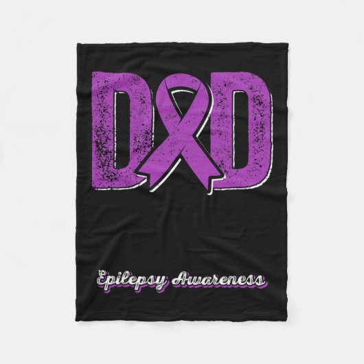 戦士てんかんパパ紫リボンサポートのパパ フリースブランケット (正面)