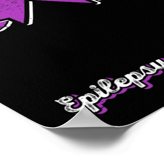 戦士てんかんパパ紫リボンサポートのパパ ポスター (角)