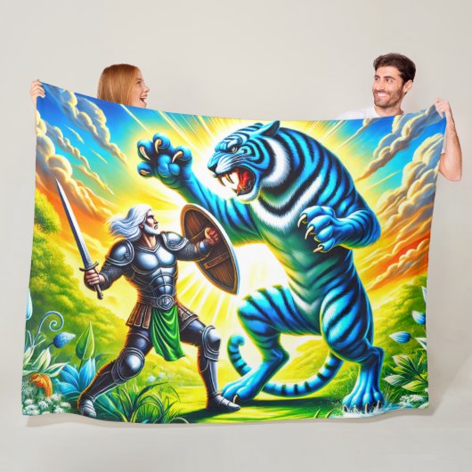戦士とトラ フリースブランケット (インサイチュ)