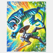 戦士とトラ フリースブランケット (正面)