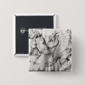 戦士とドラゴン、c.1450の間で戦って下さい 缶バッジ (正面&裏面)