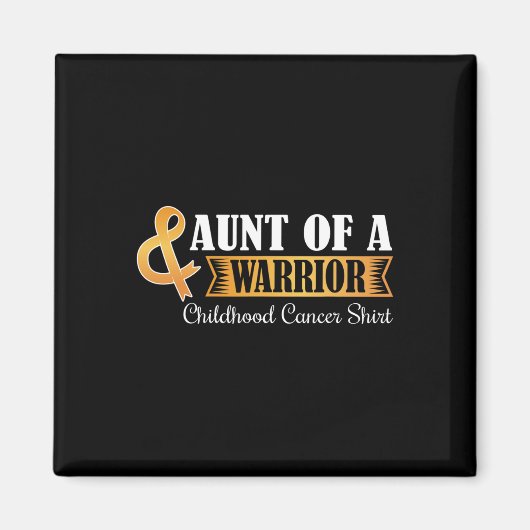 戦士のおば Childhood Cancer リボン アウェアネス マグネット (正面)