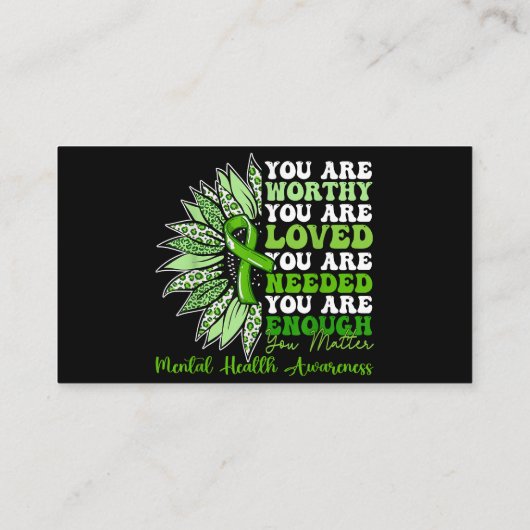 戦士のやる気を起こさせる精神的健康を支援する 名刺 (裏面)