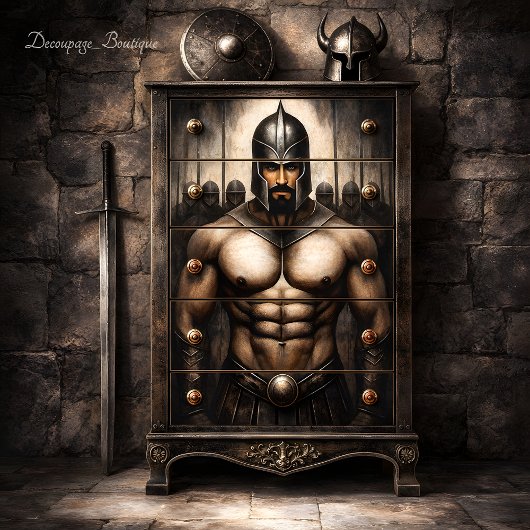 戦士のエッジのデコパージュ 薄葉紙