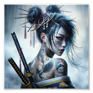 戦士のエレガンス – 影と金ゴールドのダンス フォトプリント