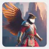 戦士のギアと剣と鳥ヒューマノイド スクエアシール (正面)