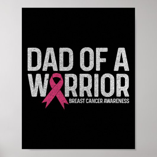 戦士のシャツの胸のパパピンクのリボンの ポスター (正面)