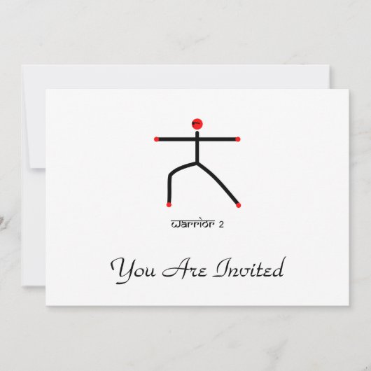 戦士のスティック図2ヨガポーズ&サンスクリット 招待状 (正面)