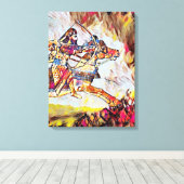 戦士のストレッチされたキャンバス印刷 キャンバスプリント (インサイチュ (ウッドフロア))