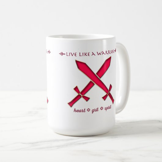 戦士のマグのように住んで下さい コーヒーマグカップ (正面右)