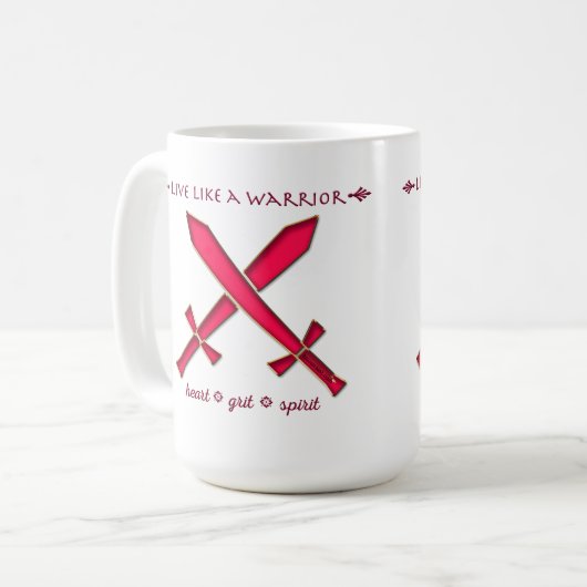 戦士のマグのように住んで下さい コーヒーマグカップ (正面左)