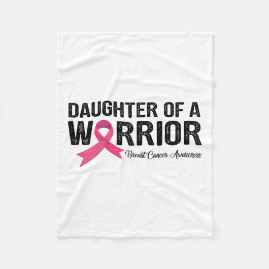戦士の乳がんのリボンの娘 フリースブランケット (正面)