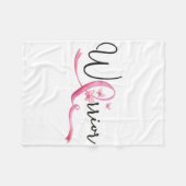 戦士の乳がん月蝶ピンクRibbo フリースブランケット (正面(横))