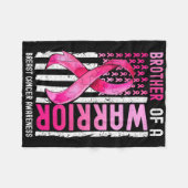 戦士の乳がん米国国旗の兄 フリースブランケット (正面(横))