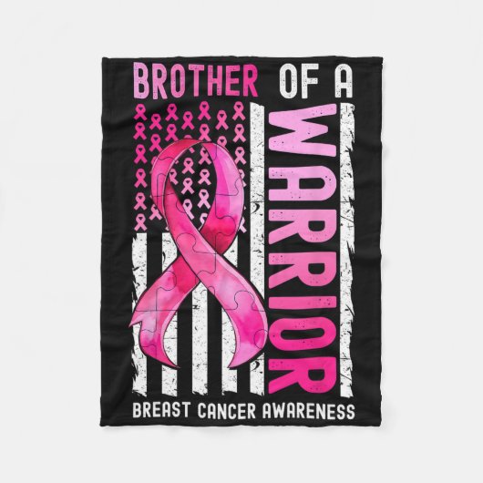 戦士の乳がん米国国旗の兄 フリースブランケット (正面)