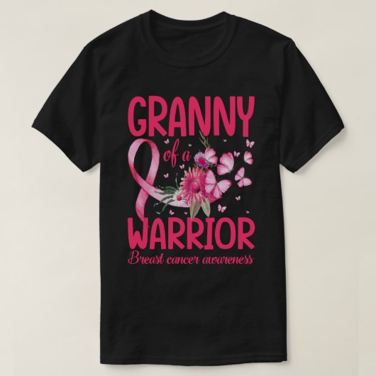 戦士の乳がん認識度のおばあちゃん Tシャツ (デザイン正面)