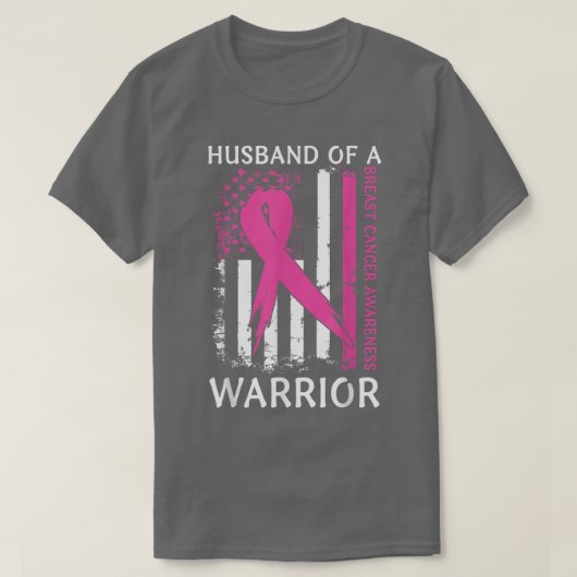 戦士の乳がん認識度Suppoの夫 Tシャツ (デザイン正面)
