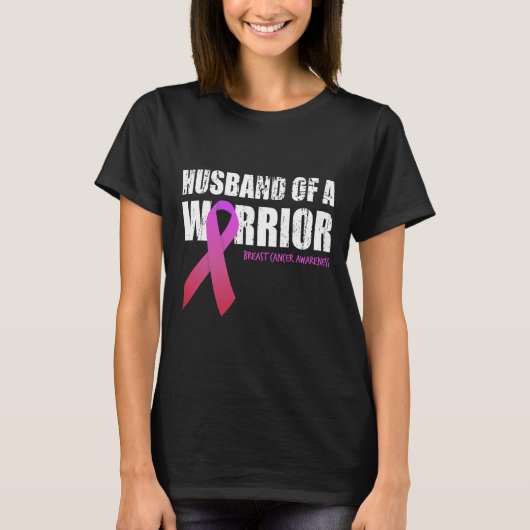 戦士の乳がん認識度Suppoの夫 Tシャツ (正面)