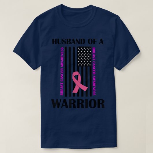 戦士の乳がん認識度Suppoの夫 Tシャツ (デザイン正面)