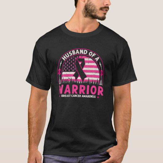 戦士の乳がん認識度Suppoの夫 Tシャツ (正面)