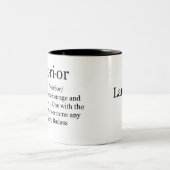 戦士の乳がん、彼女のためのがん戦闘機のギフト ツートーンマグカップ (中央)