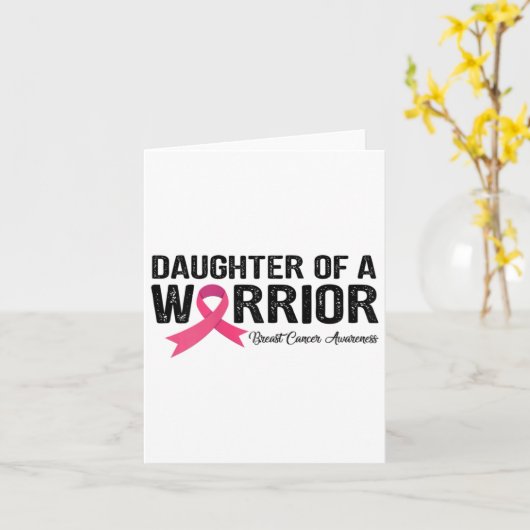 戦士の乳がんAwのピンクリボンの娘 カード (黄色い花)