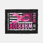 戦士の乳がんUsa国旗の認識度ピンク フリースブランケット (正面(横))