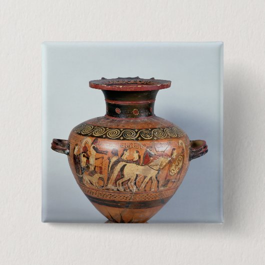 戦士の出発を描写しているヒュドラ 缶バッジ (正面)