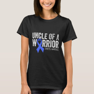 戦士の叔父T1D子供の糖尿病性青いリボンsu Tシャツ