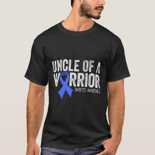 戦士の叔父T1D子供の糖尿病性青いリボンsu Tシャツ