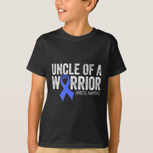戦士の叔父T1d子供の糖尿病性青いリボンsu Tシャツ