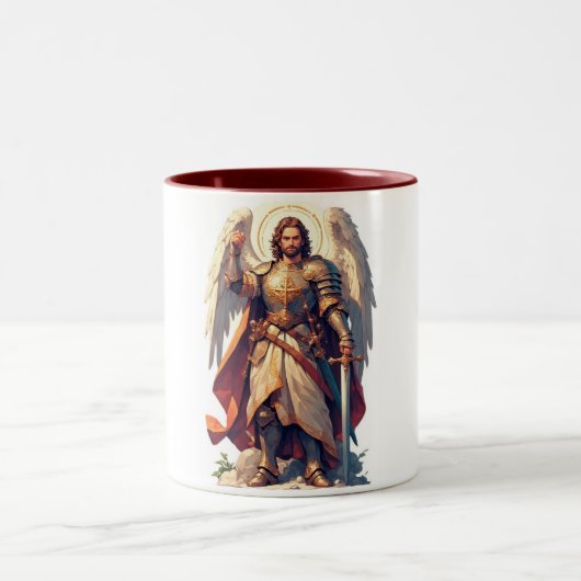 戦士の大天使ミカエル コーヒーマグ ツートーンマグカップ (中央)