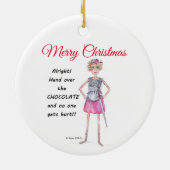 戦士の女性はチョコレートのスケッチを渡すことを要求 セラミックオーナメント (裏面)