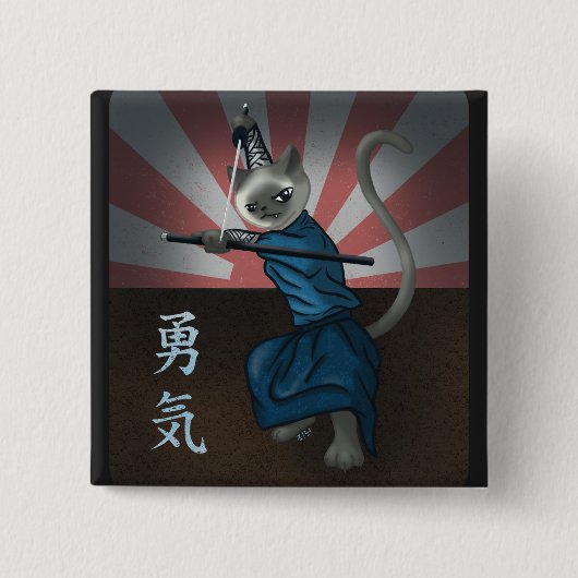 戦士の子猫 缶バッジ (正面)