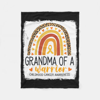 戦士の小児がんヒョウ・プリンのおばあちゃん フリースブランケット
