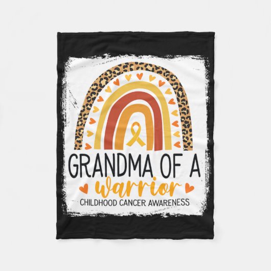 戦士の小児がんヒョウ・プリンのおばあちゃん フリースブランケット (正面)