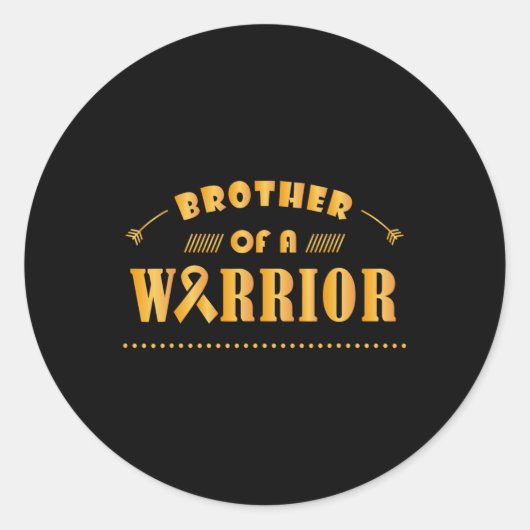 戦士の小児癌リボン意識の兄弟 ラウンドシール (正面)
