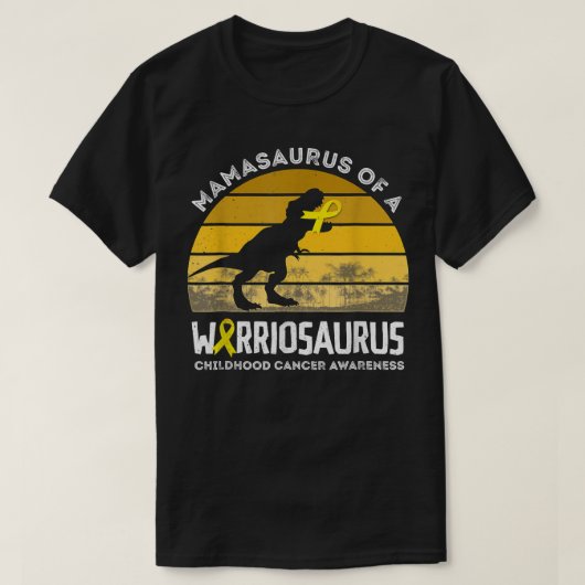 戦士の小児癌認識度のMamasaurus Tシャツ (デザイン正面)