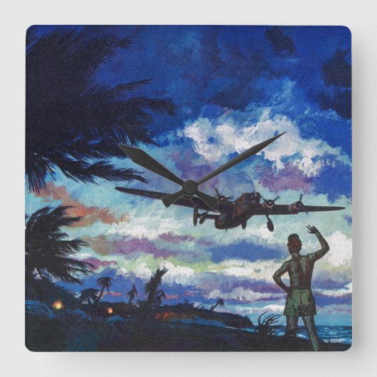 戦士の帰還 スクエア壁時計 (正面)