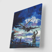 戦士の帰還 スクエア壁時計 (傾斜)