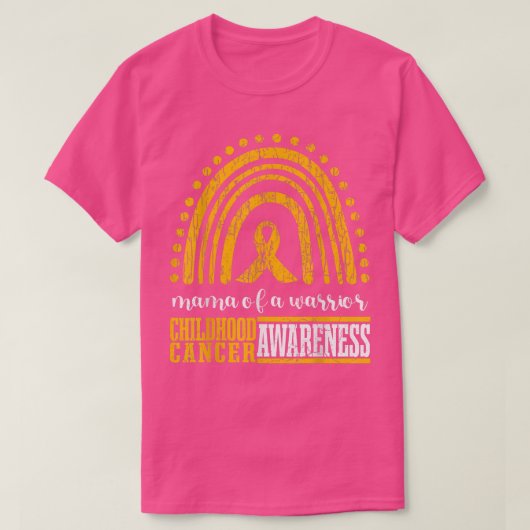 戦士の幼児期がん認識度レインブのママ Tシャツ (デザイン正面)