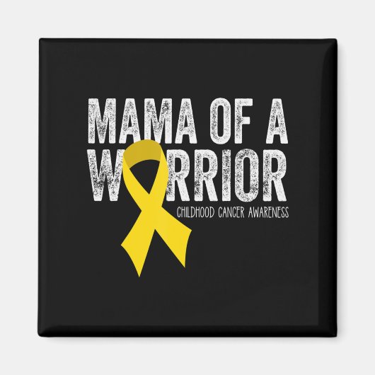 戦士の幼少期がんリボンのママ マグネット (正面)