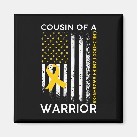 戦士の幼少期がん認識度病のいとこ マグネット (正面)