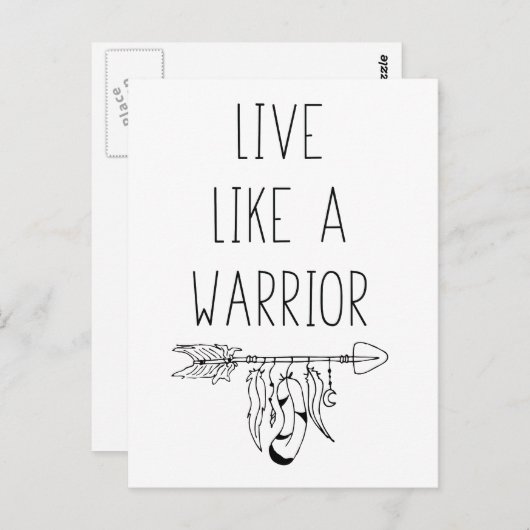 戦士の手引きマントラやる気を起こさせるのように生きる ポストカード (正面/裏面)