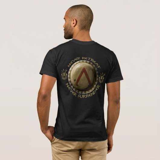 戦士の方法歴史: スパルタ式のライオン Tシャツ (裏面フル)