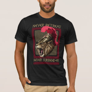 戦士の方法歴史: スパルタ式のライオン Tシャツ