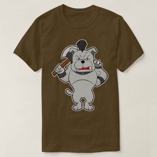 戦士の犬と斧 Tシャツ (デザイン正面)
