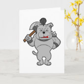 戦士の犬（斧を持って） カード (黄色い花)