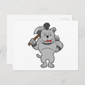 戦士の犬（斧を持つ） ポストカード (正面/裏面)