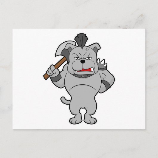 戦士の犬（斧を持つ） ポストカード (正面)